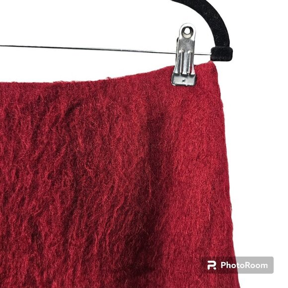 Anne Klein 2 Vintage Mohair Wool Burgundy Skirt - Picture 3 of 9